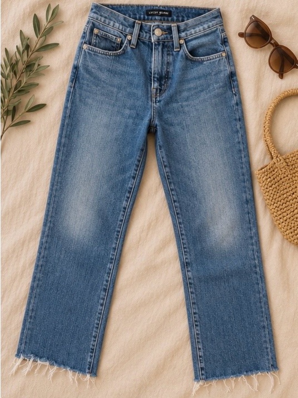 Lucky Brand Bridgette Slim High Rise Frayed Hem Jeans Size 0 / 25 Vintage Chic